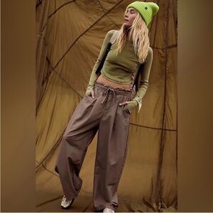 NWT Free People Movement Straight Up Pants in Hickory Size S